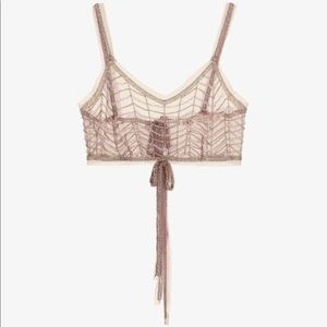 Limited edition beaded tulle top